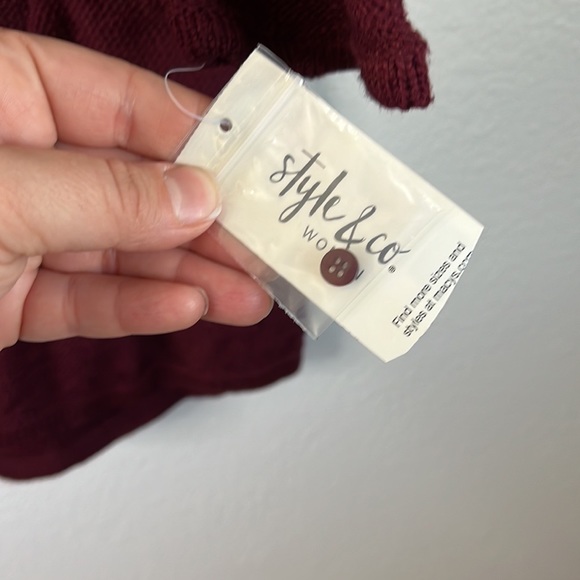 NWT Style&Co Red Knit Sweater w/ Infinity Scarf sz 1X - Picture 8 of 12